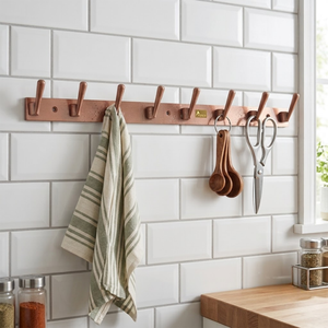 Heavy Duty Metal Wall Mount <b>Hook</b> <b>Rail</b> with 8 <b>Hooks</b> Rustic Style Coat Rack for Clothing Storage Bathroom Kitchen and Entryway - Product Image 3