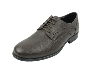 Chaussures Oxford pour hommes en cuir véritable noir uni, bout rond, à lacets, respirantes, semelle extérieure en cuir de vache, style marche toutes saisons - Product Image 3