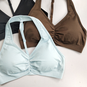 Sports Fitness <b>Bra</b> Women Front Adjustable Straps Yoga Wear Breathable Wireless Support High <b>Stretch</b> Activewear Top - Product Image 5