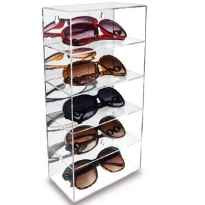 Soporte de exhibición de gafas de sol de acrílico transparente y madera contrachapada moderno 2025 con diseño para uso de Super Mall - Product Image 6