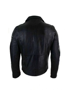 เสื้อแจ็คเก็ตหนังสีดำสำหรับผู้ชายแบรนด์ Brando สไตล์ไบค์เกอร์ - Product Image 2