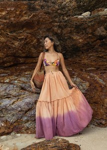 Boho Maxi <b>Dress</b> Women Spaghetti Strap Solid Tie Front A-Line Regular Fit Plain Dyed Natural Eco-Friendly Summer Casual <b>Dress</b> - Product Image 4