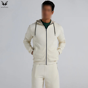 Men Street Wear In Different Color Contrast Top Selling Best Product Zipper Hoodie And Drawstring High Waist Shorts <b>Set</b> - Product Image 2