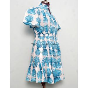 Vestidos de Playa Cortos de Verano para Mujer, Estilo Único, Algodón Suave de Primera Calidad, Manga Corta, Botones, Estampado Floral, Corte en A - Product Image 5