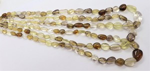 ลูกปัดควอตซ์เลมอนธรรมชาติ AAA รูปทรงก้อนไม่เรียบ ขนาด 7-15 มม. ลูกปัดควอตซ์เลมอนทรงก้อนขนาด 18 นิ้ว ธรรมชาติ - Product Image 2