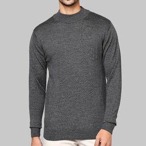 T-shirt décontracté à manches longues et col montant pour homme, 100 % coton, coupe oversize, fabrication OEM - Product Image 4