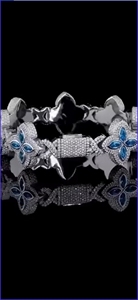 Pulsera de Plata de Ley 925 con Moissanita, Eslabones Cubanos, Piedra Central Azul, Corte Brillante Redondo, Microincrustaciones, Joyería Unisex - Product Image 2