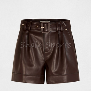 กางเกงขาสั้นหนังสั่งทำขายส่งสำหรับผู้ชายและผู้หญิง รุ่นล่าสุด ซิปสีม่วง กางเกงขาสั้นยาวระดับเข่าสำหรับผู้ชายและผู้หญิง - Product Image 6