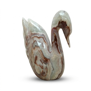Figura Decorativa de Cisne Blanco CROXX LINC de Primera Calidad, Tallada en Ónix, Tamaño Personalizado, Adorno de Piedra para Interiores - Product Image 1