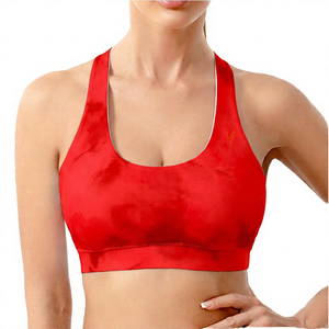 Women's Tie Dye Sports Bra <b>Racerback</b> Neck Medium Support Breathable Spandex Polyester Workout <b>Top</b> - Product Image 6