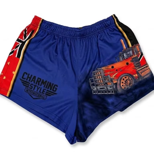 Shorts de rugby pour femmes, rose, motif aztèque noir, impression personnalisée, avec poches et fermetures éclair - Product Image 1