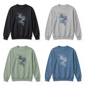 Pull-over col rond imprimé graphique personnalisé, style streetwear, unisexe, décontracté, vintage, avec motif abstrait - Product Image 6