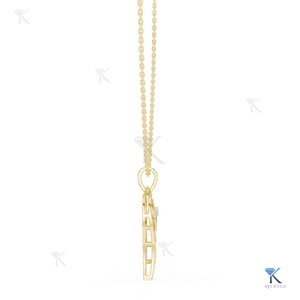 จี้เพชรเลี้ยงในห้องปฏิบัติการรูปปีก ดีไซน์หรูหรา สร้อยคอทองคำแท้ 14K 18K ของขวัญแทนใจสำหรับผู้หญิง เครื่องประดับอันทรงคุณค่า - Product Image 5