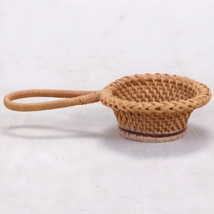 Best Selling Pot Strainer Rattan Tea Brewing Kit Handmade Infusion Teapots Funnel Seive With Long Handle - Product Image 4