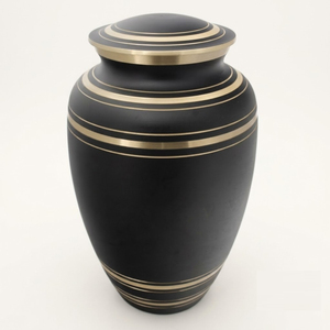 Premium Blue Crackle Brass Cremation Urn Hand-Engraved Large Adult Funeral <b>Memorial</b> Ashes <b>Vase</b> Wholesale Ocean Breeze Metal Urn - Product Image 2