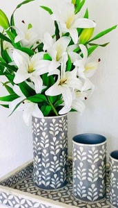 ILAHI's Buffalo Bone Horn Round <b>Flower</b> Planter Handmade Art Deco Style Floor Vase Home Decoration Luxury Diwali Product - Product Image 6