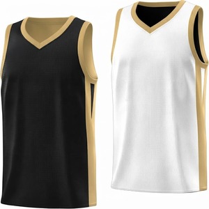 For <b>Red</b> <b>Mesh</b> Sleeveless Basketball Jersey Men's V-neck Breathable Eco-Friendly Quick Dry Tank <b>Top</b> Adult All Seasons - Product Image 2