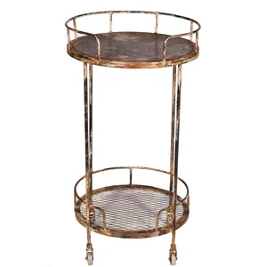 Chariot de service en métal fait main, chariot roulant contemporain haut de gamme pour hôtel, restaurant, maison, dîner, mariage, événements - Product Image 2
