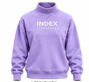 Sudadera Deportiva Index Sportswear, Cuello Alto, Color Morado, Manga Larga, Felpa, Informal, para Otoño, Adulto, Largo Regular - Product Image 1