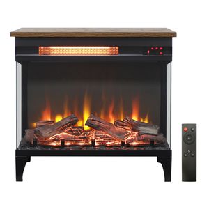 Chimenea eléctrica de tres lados de 24 pulgadas con pies Diseño de vidrio elegante para decoración del hogar - Product Image 1
