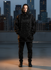 Sweat à capuche zippé premium en strass 500 g/m² pour homme, coupe oversize, en molleton bouclette épais, délavé à l'acide, style streetwear, personnalisable, OEM - Product Image 5
