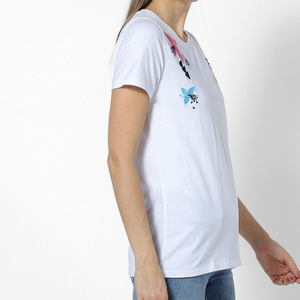 <b>Women's</b> <b>White</b> Short Sleeve <b>T</b>-<b>Shirt</b> O-Neck Regular Fit Casual Spring Summer 100% Cotton Fleece Eco-Friendly Quick Dry Breathable - Product Image 1