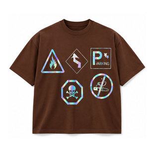 Camiseta Gráfica Reflectante de Algodón Premium para Hombre, Camiseta Moderna de Corte Holgado, Cómoda para Uso Diario, con un Look Elegante - Product Image 1