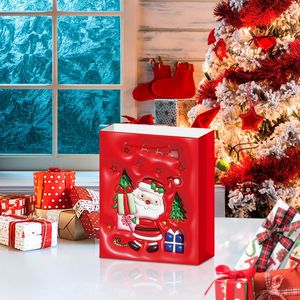 Set di 12 Sacchetti Regalo Rossi con Design Natalizio a Cartone Animato, con Manici, Misure Assortite per Feste di Compleanno, 12 Pezzi per Regalini - Product Image 3