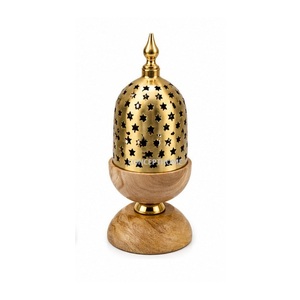 Metal perforated lid incense <b>burner</b> Sandalwood base aromatherapy diffuser All-season aromatic incense <b>burner</b> - Product Image 1