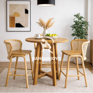 ชุดโต๊ะบาร์ไม้สักแท้ ดีไซน์ทันสมัย เป็นมิตรกับสิ่งแวดล้อม ทนทาน เหมาะสำหรับบ้าน ร้านกาแฟ และพื้นที่เชิงพาณิชย์ - Product Image 1