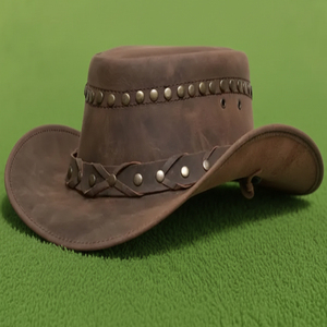 Premium Quality custom made Handmade Distressed Brown Leather Cowboy <b>Hat</b> <b>Western</b> Style Braided Band - Product Image 4