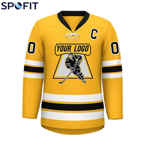 Maillots de hockey sur glace sublimés avec impression personnalisée du logo et du nom, conçus pour les clubs, les écoles, les ligues. Maillot de hockey sur glace personnalisé. - Product Image 1