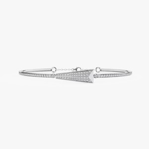 Round Shape Diamond Tennis Bracelet Minimalist Gold Stackable Bracelet Romantic Anniversary Gift for Wife for Parties - Product Image 3