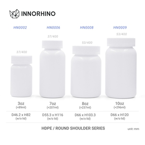 Premium HDPE 100ml 200ml 250ml 300ml Wide-mouth <b>Plastic</b> Packer Bottles with CR <b>Cap</b> for Supplement Packaging Wholesale/OEM - Product Image 2