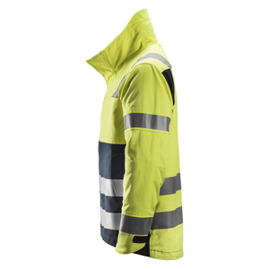 2026 Winter Custom Hi Vis Reflective Safety <b>Work</b> Canvas <b>Stand</b> Collar Front Logo Men's Zip-Up Bomber Jacket - Product Image 4