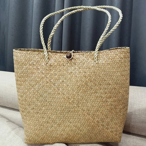 Bolso de playa ecológico de algas marinas para mujer, bolso tote de gran capacidad, el mejor bolso de mano tejido para damas. - Product Image 1