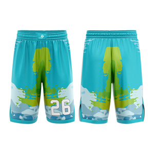Shorts de basketball personnalisés de haute qualité, vêtements de sport sublimés pour équipes, respirants, anti-humidité, séchage rapide, Spandex/Polyester, OEM ODM - Product Image 3