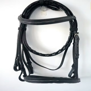 Brida de Cuero Genuino Premium para Caballo, Negra, Estilo Inglés, Duradera, Ajustable, para Entrenamiento y Exhibición - Product Image 3