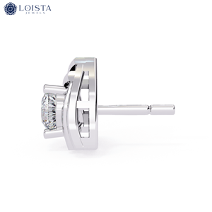 Lab Grown Diamond Round Brilient Cut Earring With IGI Certified For Women's Luxury Jewelry With Lab Created Diamonds - Product Image 3