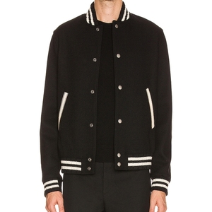 Veste universitaire de baseball personnalisée, neuve, pour homme, hiver, unisexe, boutonnée, style college, bomber, avec broderie en chenille. - Product Image 5