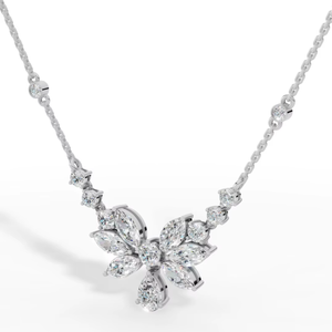 จี้เพชรทรงหยดน้ำและทรงมาร์คีส์ 14K ทองคำ พร้อมเพชรทรงกลมเพาะเลี้ยงในห้องปฏิบัติการ |   เครื่องประดับอัญมณีชั้นสูง |   ของขวัญแต่งงานสุดหรูสำหรับผู้หญิง - Product Image 6