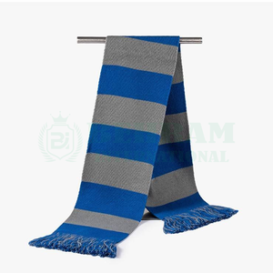 High Quality Unisex Adult Knitted Jacquard 100% Acrylic Long Embroidered Checked Warm Custom Logo <b>Scarf</b> for Winter Season - Product Image 4