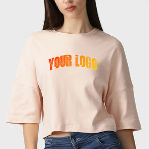 Camiseta Corta de Algodón Personalizada al por Mayor para Mujer, Camiseta Corta Lisa Estilo Y2K para Chicas - Product Image 4