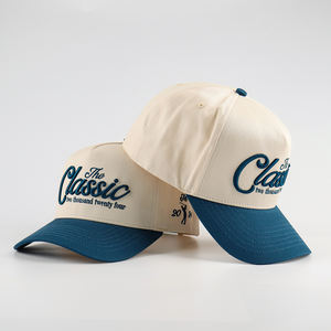 Casquette de sport d'été structurée à logo brodé 3D plat, résistante aux UV, en sergé de coton, style Dad Hat, vente en gros - Product Image 1