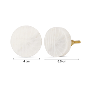 Poignées de tiroir décoratives Shubham faites à la main en marbre blanc, luxueuses, à motif floral, pour quincaillerie de meuble de cuisine et poignées de porte - Product Image 4