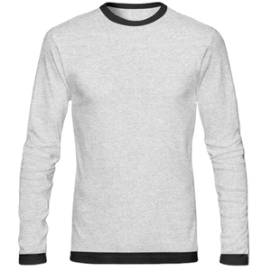 T-shirt à manches longues pour homme de haute qualité, 100 % coton respirant, col rond, design personnalisé, tissu jersey en coton, conçu pour les hommes - Product Image 1