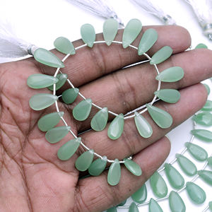 ลูกปัดควอตซ์สีเขียวธรรมชาติทรงหยดน้ำ เรียบเนียน คุณภาพพรีเมียม ทำด้วยมือ สำหรับทำเครื่องประดับ DIY สร้อยข้อมือ สร้อยคอ ต่างหู - Product Image 3