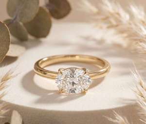 14K Yellow Gold 1.50CT Oval Cut Moissanite Engagement <b>Ring</b> Solitaire 4 Prong Wedding <b>Ring</b> Minimalist <b>Dainty</b> Delicate - Product Image 1
