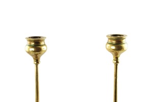 Support de bougie conique vintage en laiton fait main ILAHI, motif gaufré, 1 couleur, haute qualité, résistant à la chaleur, pour la maison - Product Image 2