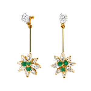 Fashion Drop Earrings Floral Stud Design - Product Image 2